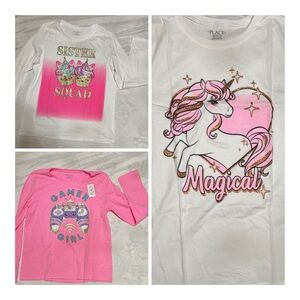 The Children's Place Girls Tops Pink White Size XXL 16 NEW